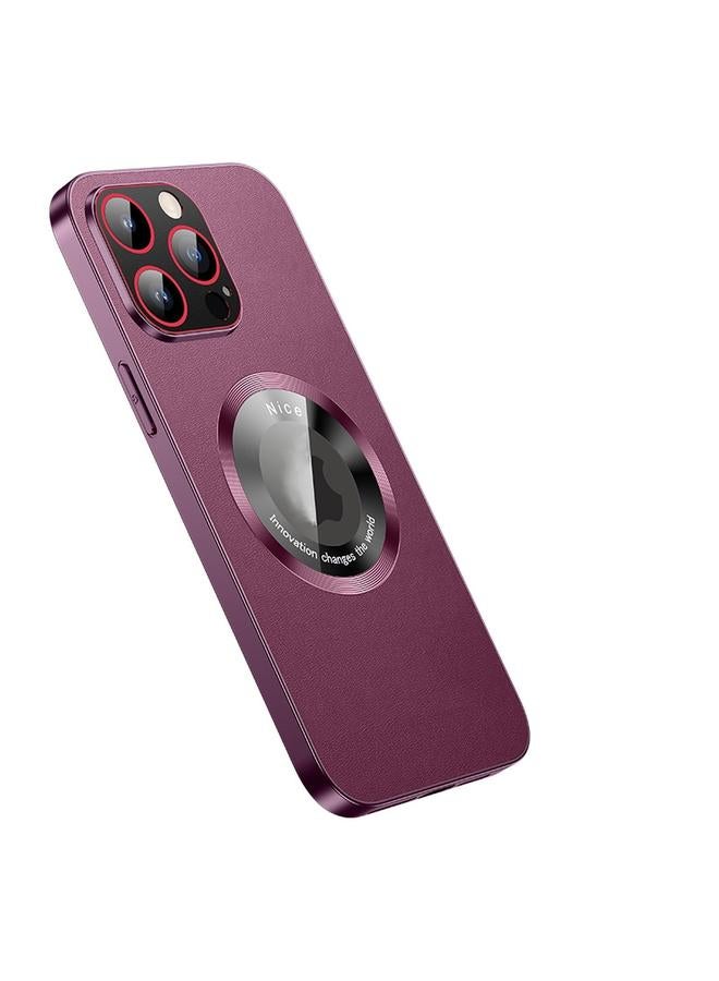 Case For iPhone 14 Pro RH05 Magnetic Leather Metal Phone Case