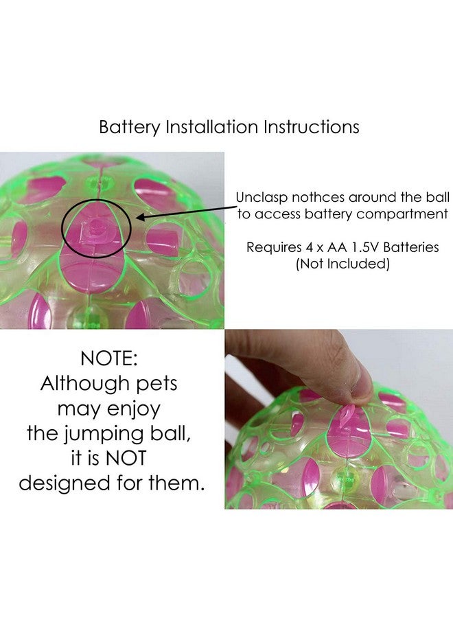 Haktoys Haktoys Light Up Bouncing Ball, 4” Vibrating Crazy Fun Toy with Flashing Bright Lights, Music and Sound (Batteries Not Included, Colors May Vary) - Image 4