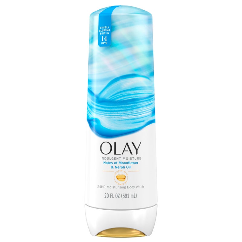 Olay Body Wash for Women, Indulgent Moisture, 24hr Moisturizing & Nourishing Formula, Infused with Vitamin B3 Complex, Luxurious Fragrances, Moonflower & Neroli Oil Scent, 20 fl oz - Image 1