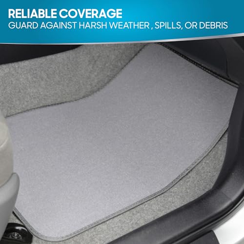 BDK Premium Light Gray Carpet Floor Mats for Cars - Universal Fit Interior 4-Piece Car Mats Full Set with Vinyl Heel Pad Protector - Cute Car Accessories Interior Floor Covers for SUVs & Trucks - Image 5