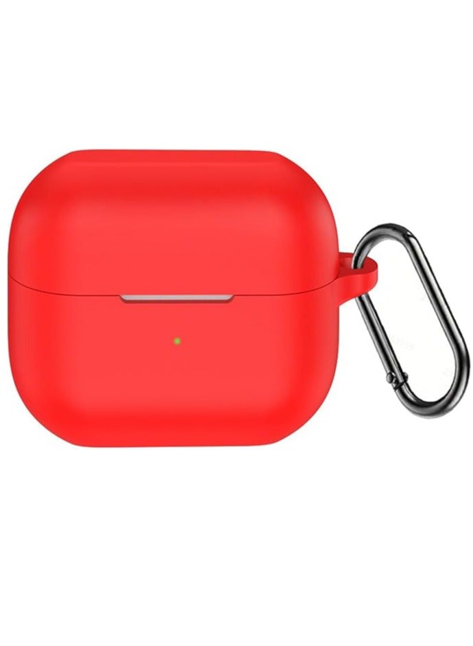 Samsung Galaxy Buds 3 and Buds 3 Pro Case Silicone Protective Case for Samsung Galaxy Buds 3 and Buds 3 Pro Case with Carabiner Keychain Anti-Lost (Red)  - Image 1