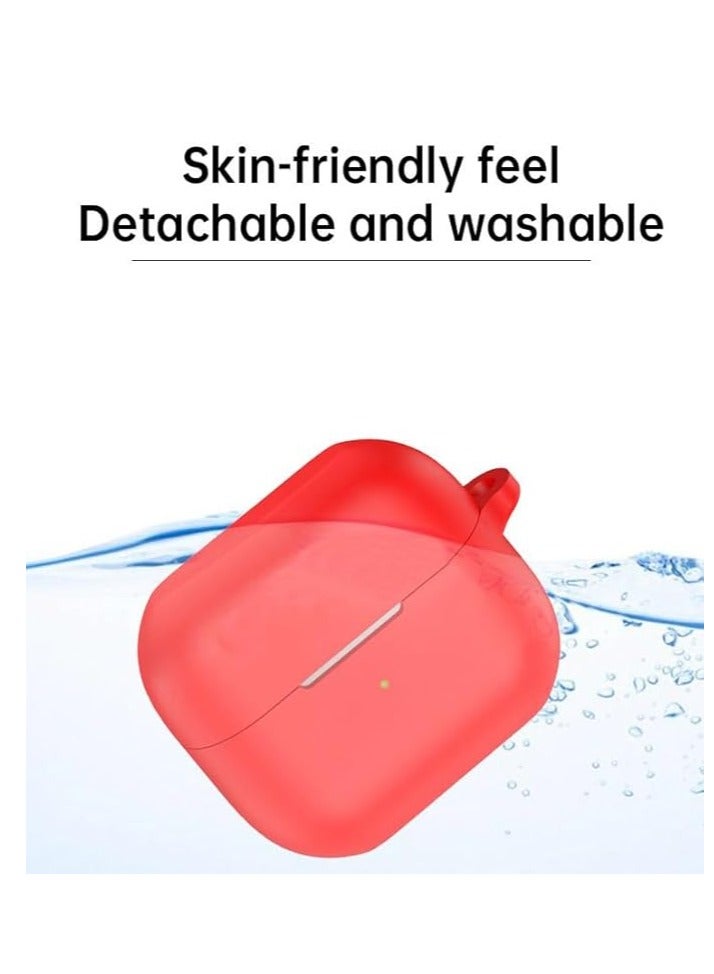 Samsung Galaxy Buds 3 and Buds 3 Pro Case Silicone Protective Case for Samsung Galaxy Buds 3 and Buds 3 Pro Case with Carabiner Keychain Anti-Lost (Red)  - Image 2