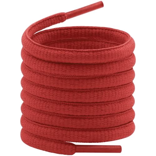 YFINE Oval Sports Shoe Laces: 2 Pairs 43 Inch Red Half Round Shoelaces for Sneaker Athletic Shoes - Image 1
