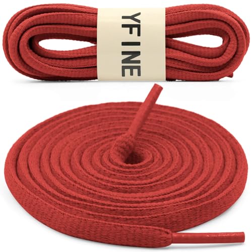 YFINE Oval Sports Shoe Laces: 2 Pairs 43 Inch Red Half Round Shoelaces for Sneaker Athletic Shoes - Image 2