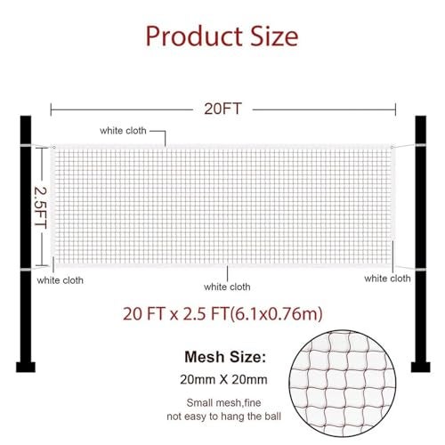 WNE Jaliwale Sports Nets Badminton net for Outdoor Indoor Tournament net & Practice Net Size 20ft X 2.5ft (High Density Polyethylene (HDPE)) - Image 3