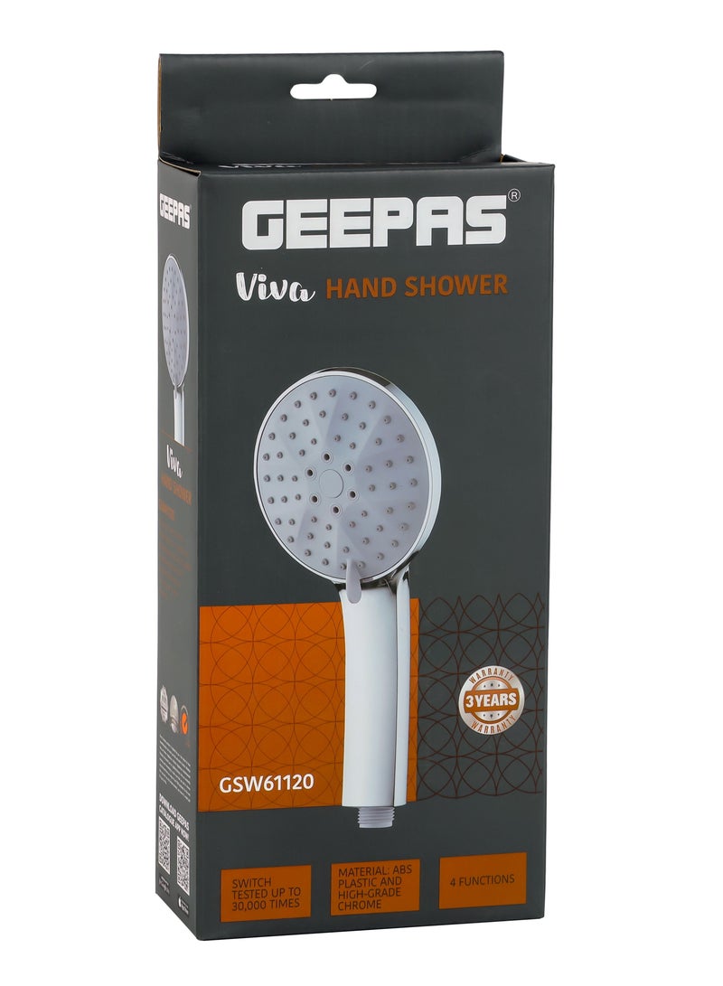 GEEPAS Viva Hand Shower With 11.5CM Diameter, 4 Functions High Quality Material Bathroom Shower Head - Image 5