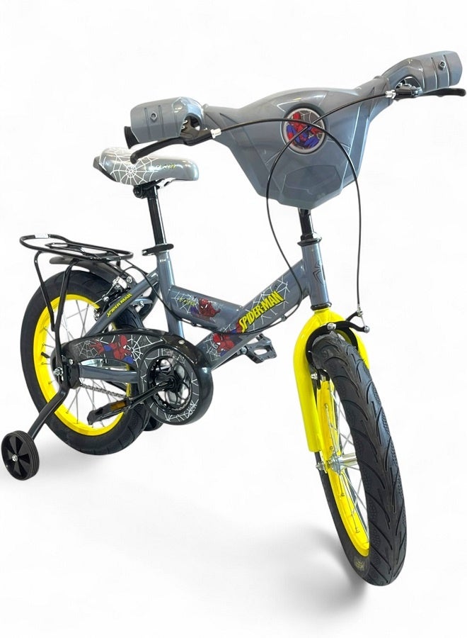 Flash Kids Bike for Boys with Sounds and Lights, Grey, Size 16, Ages 5 to 8 - Official Agent in Egypt for GTG TOYS - Image 1