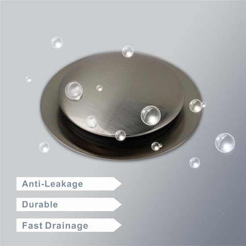 HIDROP Brushed Bathtub Drain Stopper,Universal Pop Up Bath Drain, Hidrop Tip Toe Tub Drain Stopper,Conversion Kit Assembly, Replaces Lift and Turn,Tip-Toe and Trip Lever drains for Tub, EZ Install(Brushed) - Image 5