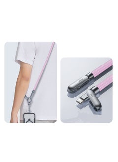 XUNDD XUNDD Crossbody Lanyard with Built-in Cable (USB-C to USB-C) 240W Charging Cable, Body Neck Lanyard for Compatible with iPhone 16 Pro Max, Samsung S25 Ultra, iPhone 15 Pro Max, etc (1.2M) (Pink)  - Image 1