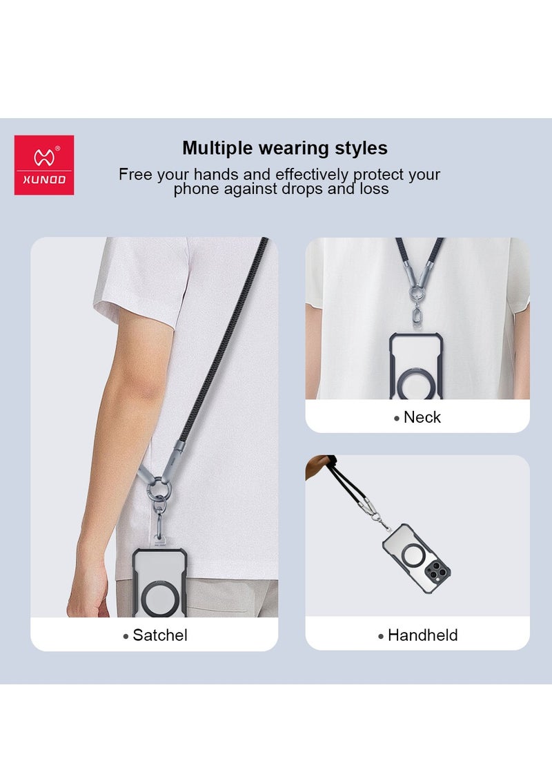 إكسوند حزام كتف XUNDD مع كابل مدمج (USB-C إلى USB-C) للشحن بقوة 240W، حزام عنق للجسم متوافق مع iPhone 16 Pro Max، Samsung S25 Ultra، iPhone 15 Pro Max، وغيرها (1.2 متر) (وردي)  - Image 3