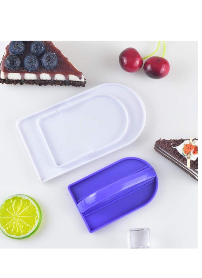 SYOSI - Fondant Icing Smoother Polisher for Cake Decoration Sugarcraft Scraper Paddle Tool  Trowel Pastry Tools Fondant Smoothing Tool Fondant Scraper bu ttercream Frosting Smoother Purple 2 PCS - Image 1
