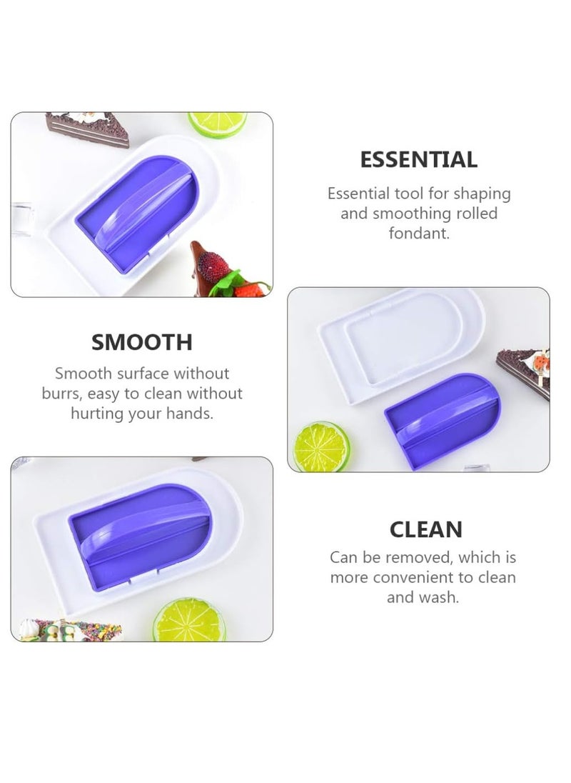 SYOSI - Fondant Icing Smoother Polisher for Cake Decoration Sugarcraft Scraper Paddle Tool  Trowel Pastry Tools Fondant Smoothing Tool Fondant Scraper bu ttercream Frosting Smoother Purple 2 PCS - Image 1