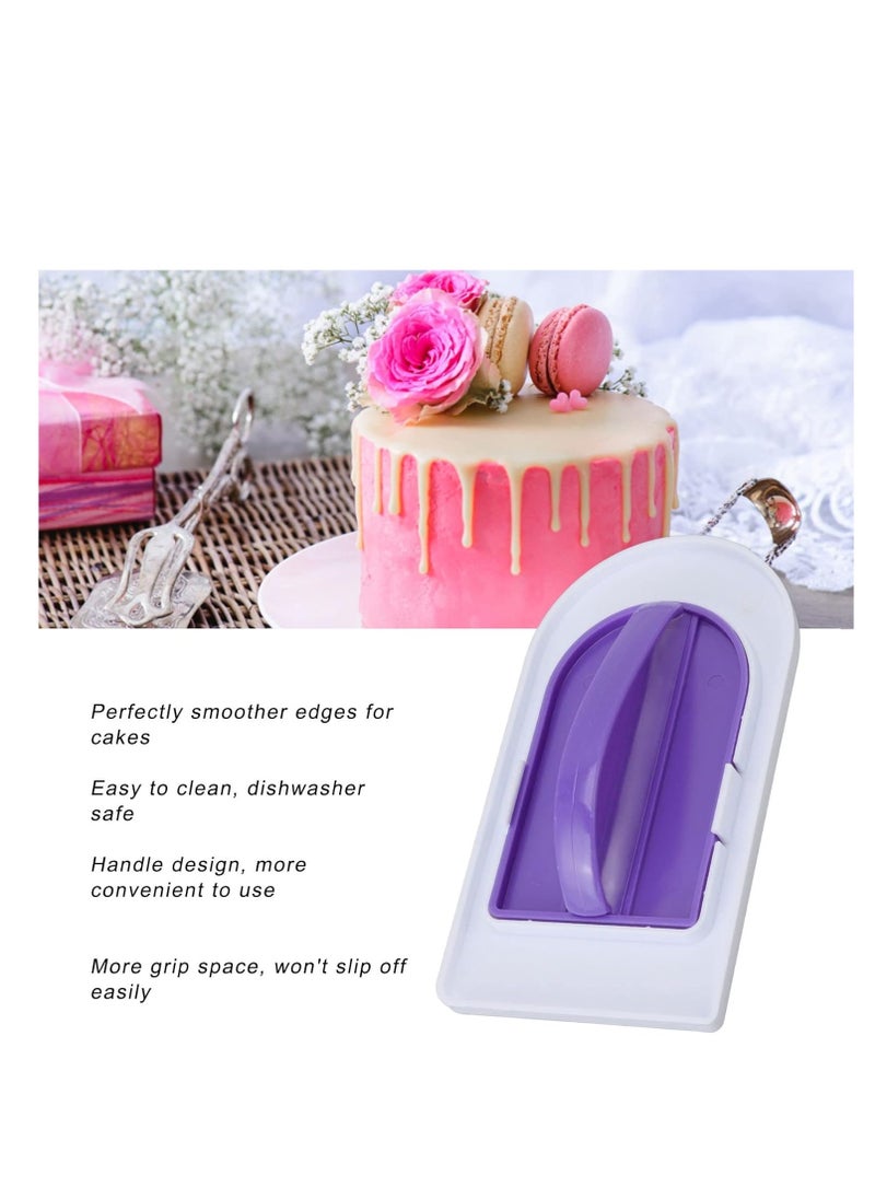 SYOSI - Fondant Icing Smoother Polisher for Cake Decoration Sugarcraft Scraper Paddle Tool  Trowel Pastry Tools Fondant Smoothing Tool Fondant Scraper bu ttercream Frosting Smoother Purple 2 PCS - Image 1