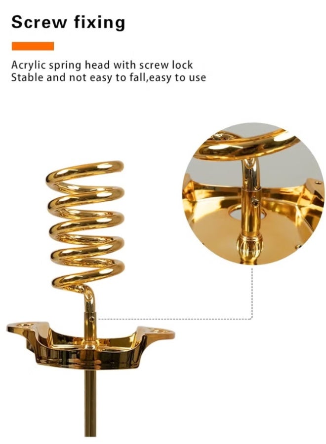 هونج كونج حامل مجفف شعر أرضي ثابت مع قاعدة معدنية (ذهبي) - Image 4