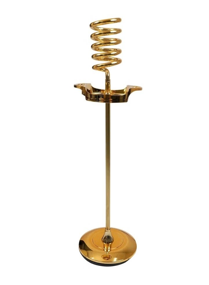 هونج كونج حامل مجفف شعر أرضي ثابت مع قاعدة معدنية (ذهبي) - Image 1