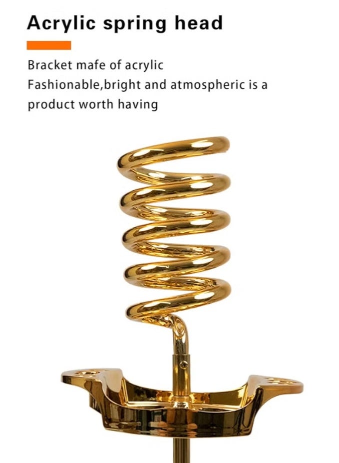 هونج كونج حامل مجفف شعر أرضي ثابت مع قاعدة معدنية (ذهبي) - Image 5