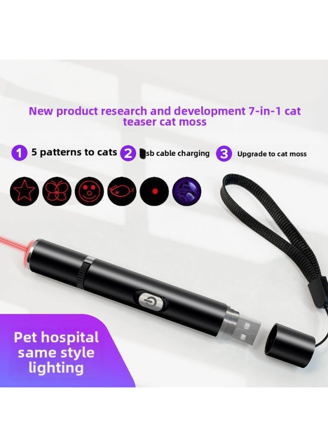 Cat Toy Laser Pointer Cat Ticker Infrared Cat Ticker USB Rechargeable Flashlight Self-hi Artifact Cat Supplies-Product Specifications:Usb Charging  Silver  - Image 2