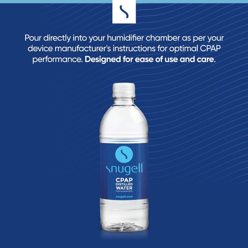 Snugell Distilled Water for CPAP Machines - Travel Size Bottles, Clean Multi-Use Hydration - Made in USA, Up to 30 Days Supply - 16.9 Fl Oz (Pack of 12) - Image 2
