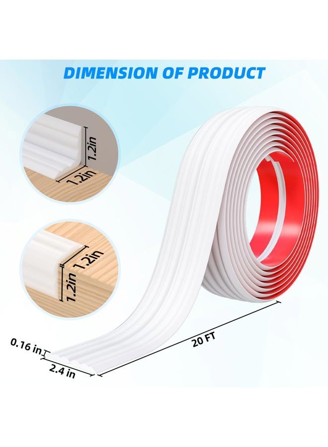 Pluden Flexible Inside & Outside Corner Trim Moulding, Peel and Stick Wall Molding Trim, Wall Corner Protector, Self Adhesive Corner Guards & Caulk Strip for Wall Edge Corner, Floor Window Door Ceiling - Image 4