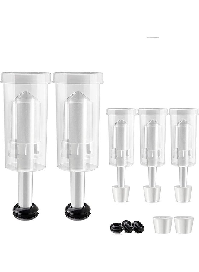 Arabest 5 Set Fermentation Airlock Kit with Jar Grommet & Carboy Jug Bottle Bucket Drilled Silicone Stopper, Home Brewing Preservation Airlock  - Image 1