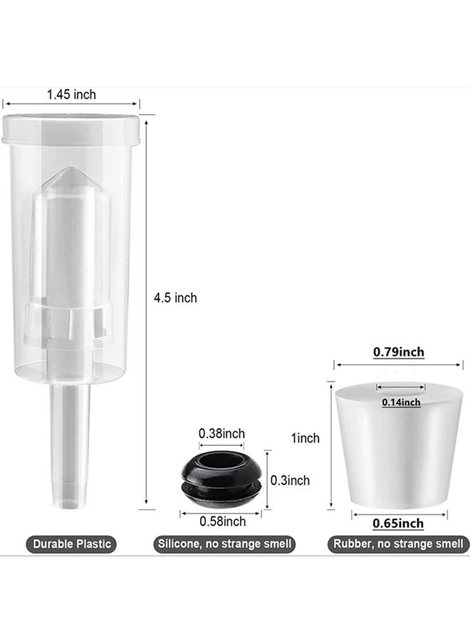 Arabest 5 Set Fermentation Airlock Kit with Jar Grommet & Carboy Jug Bottle Bucket Drilled Silicone Stopper, Home Brewing Preservation Airlock  - Image 3