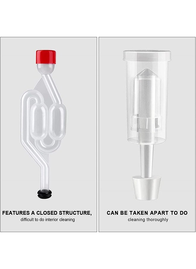 Arabest 5 Set Fermentation Airlock Kit with Jar Grommet & Carboy Jug Bottle Bucket Drilled Silicone Stopper, Home Brewing Preservation Airlock  - Image 5