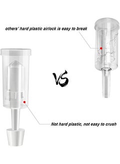 Arabest 5 Set Fermentation Airlock Kit with Jar Grommet & Carboy Jug Bottle Bucket Drilled Silicone Stopper, Home Brewing Preservation Airlock  - Image 2