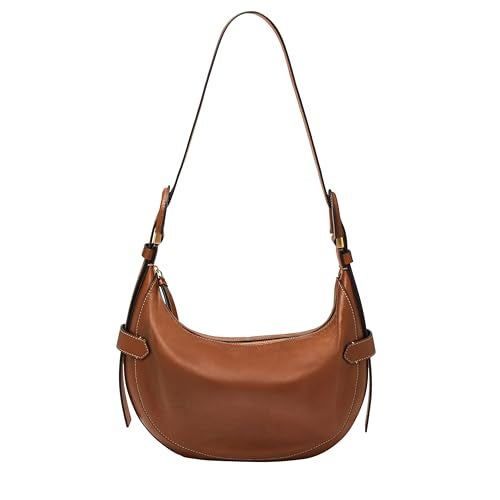 Fossil Women's Harwell Leather Hobo Purse Handbag, Brown (Model: ZB1847200) - Image 1