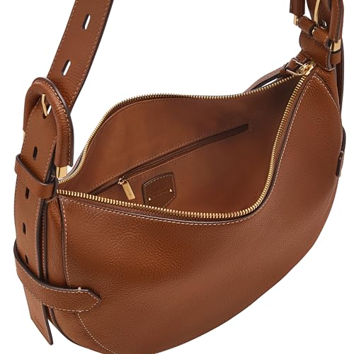 Fossil Women's Harwell Leather Hobo Purse Handbag, Brown (Model: ZB1847200) - Image 2