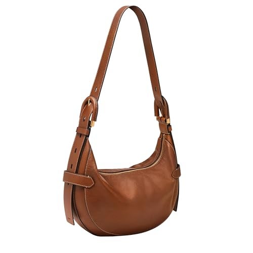 Fossil Women's Harwell Leather Hobo Purse Handbag, Brown (Model: ZB1847200) - Image 4