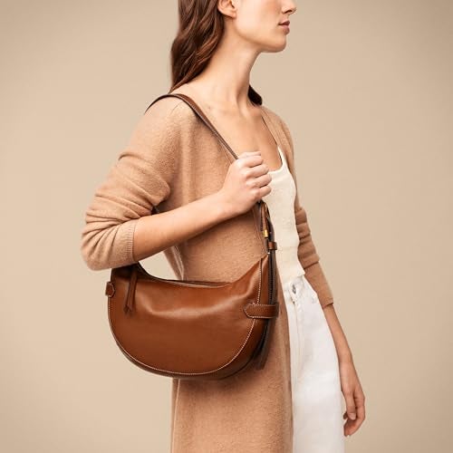 Fossil Women's Harwell Leather Hobo Purse Handbag, Brown (Model: ZB1847200) - Image 5