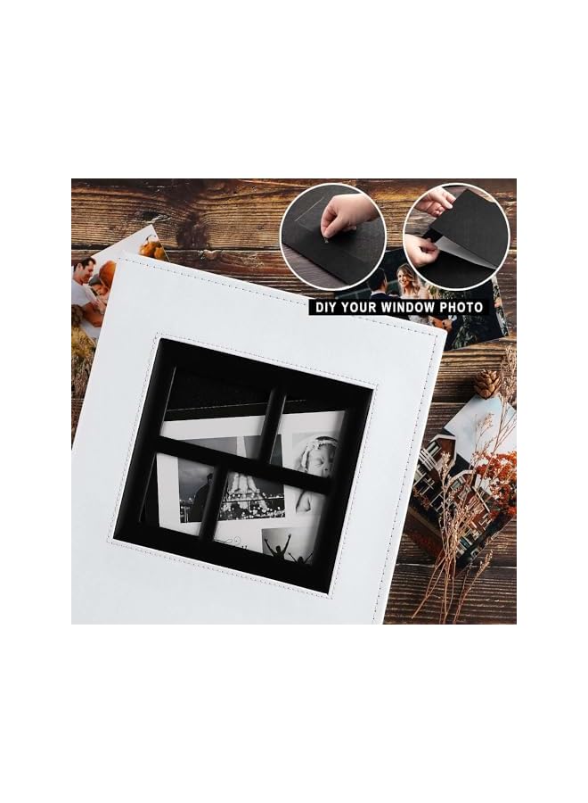 S-TOP Photo Album, 500 4x6In Pockets Photos, Leather Cover Extra Large Capacity Family Wedding Picture Albums Holds 500 Horizontal and Vertical Photos (White) - Image 2