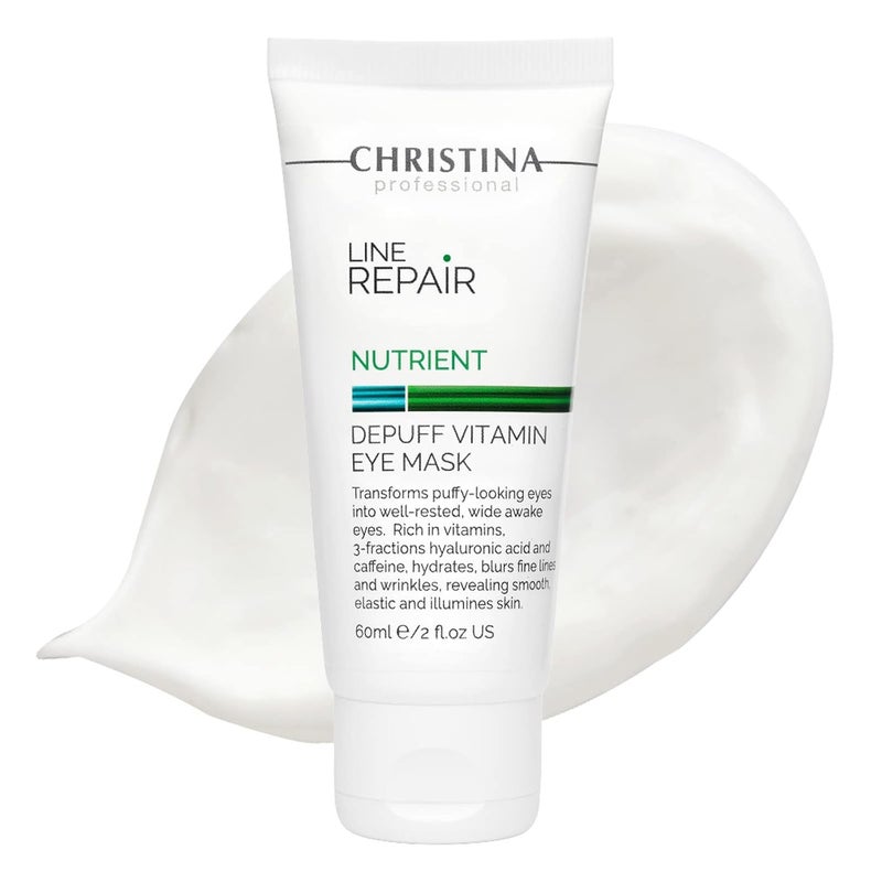 -CHRISTINA- CHRISTINA Line Repair Depuff Vitamin Eye Facial Mask with Hyaluronic Acid  Combats Puffiness and Wrinkles  Nourishing Face Masks Skincare  For Dry Normal Sensitive Skin 60ml  2 floz