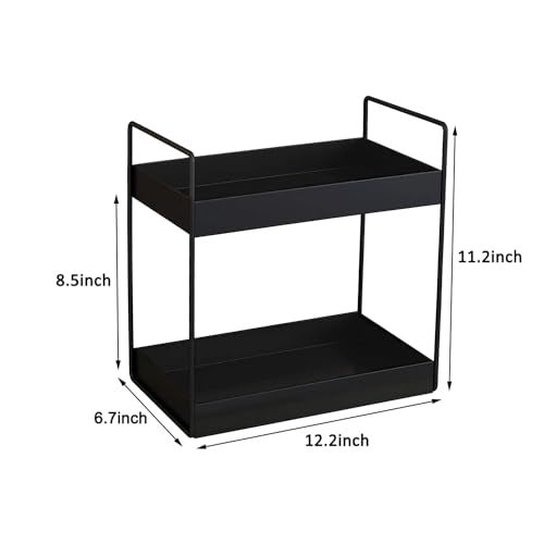 WonderStand 2-Tier Standing Spice Rack Storage Organizer, Bathroom Countertop Storage Shelf Cosmetic Organizer and Home/Kitchen Spice Rack - Image 3