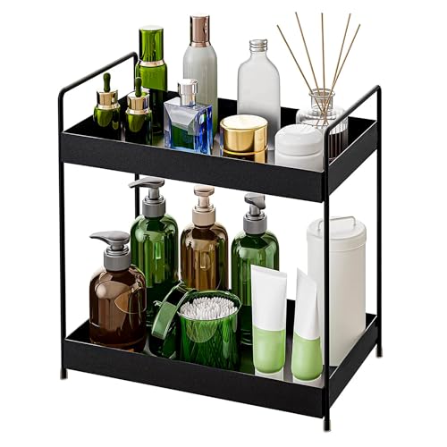 WonderStand 2-Tier Standing Spice Rack Storage Organizer, Bathroom Countertop Storage Shelf Cosmetic Organizer and Home/Kitchen Spice Rack - Image 1