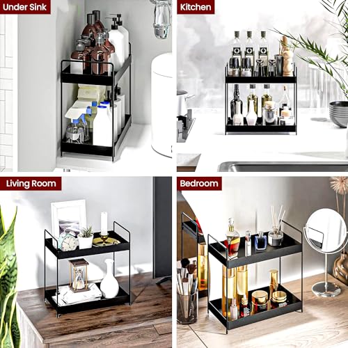 WonderStand 2-Tier Standing Spice Rack Storage Organizer, Bathroom Countertop Storage Shelf Cosmetic Organizer and Home/Kitchen Spice Rack - Image 5