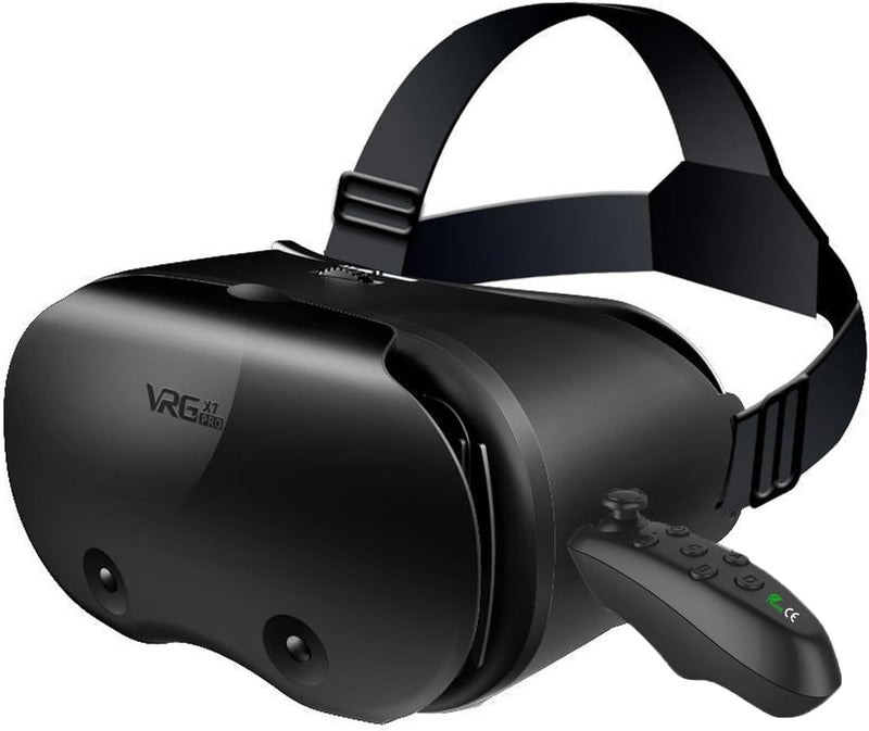 NALACAL نظارة VR ثلاثية الأبعاد لأجهزة iPhone و Android، نظارات واقع افتراضي قابلة للتعديل مع جهاز تحكم، متوافقة مع هواتف 5.0-7.0 بوصة، عدسات عالية الوضوح مضادة للضوء الأزرق، جلد PU مريح - مثالية للأفلام والألعاب المحمولة - Image 1