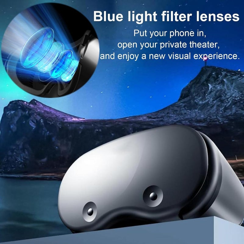 NALACAL نظارة VR ثلاثية الأبعاد لأجهزة iPhone و Android، نظارات واقع افتراضي قابلة للتعديل مع جهاز تحكم، متوافقة مع هواتف 5.0-7.0 بوصة، عدسات عالية الوضوح مضادة للضوء الأزرق، جلد PU مريح - مثالية للأفلام والألعاب المحمولة - Image 3