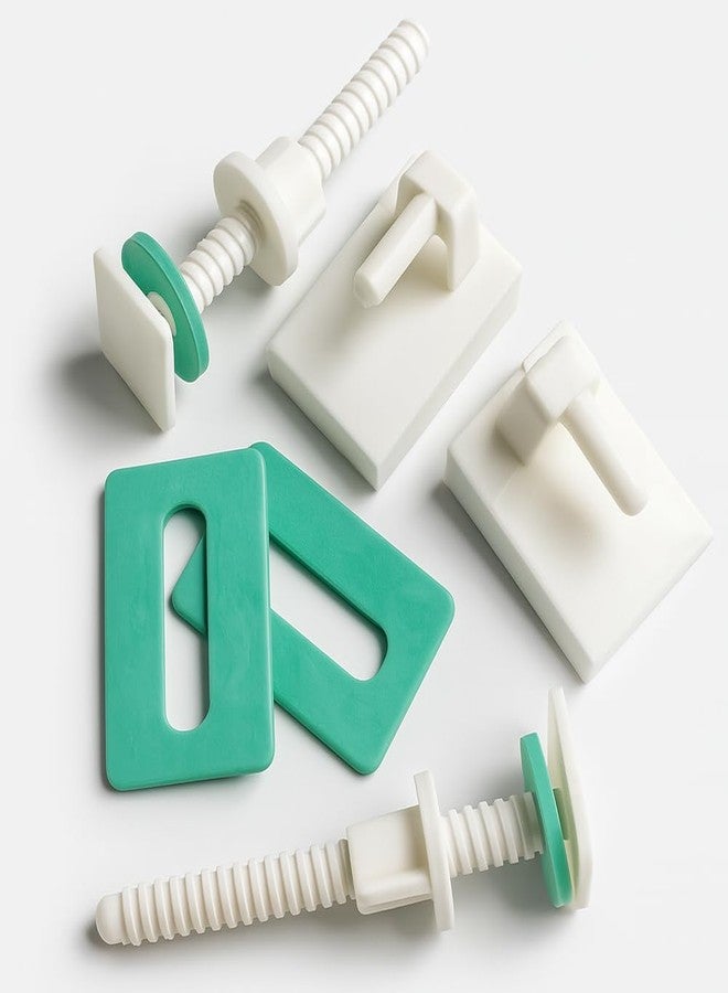 mesterbath Toilet Seat Hinges Pair Compatible with Parryware | PVC European Toilet Seat Cover Screw Hinges for Western Toilet Commode, Clamp Box Screws Set for Parryware Toilet Seat Cover Repair Kit - Image 1