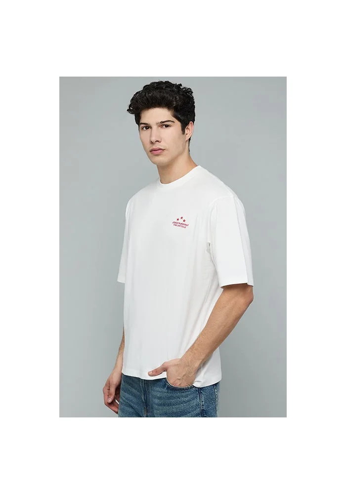 R&b Printed T-Shirt with Crew Neck and Short Sleeves