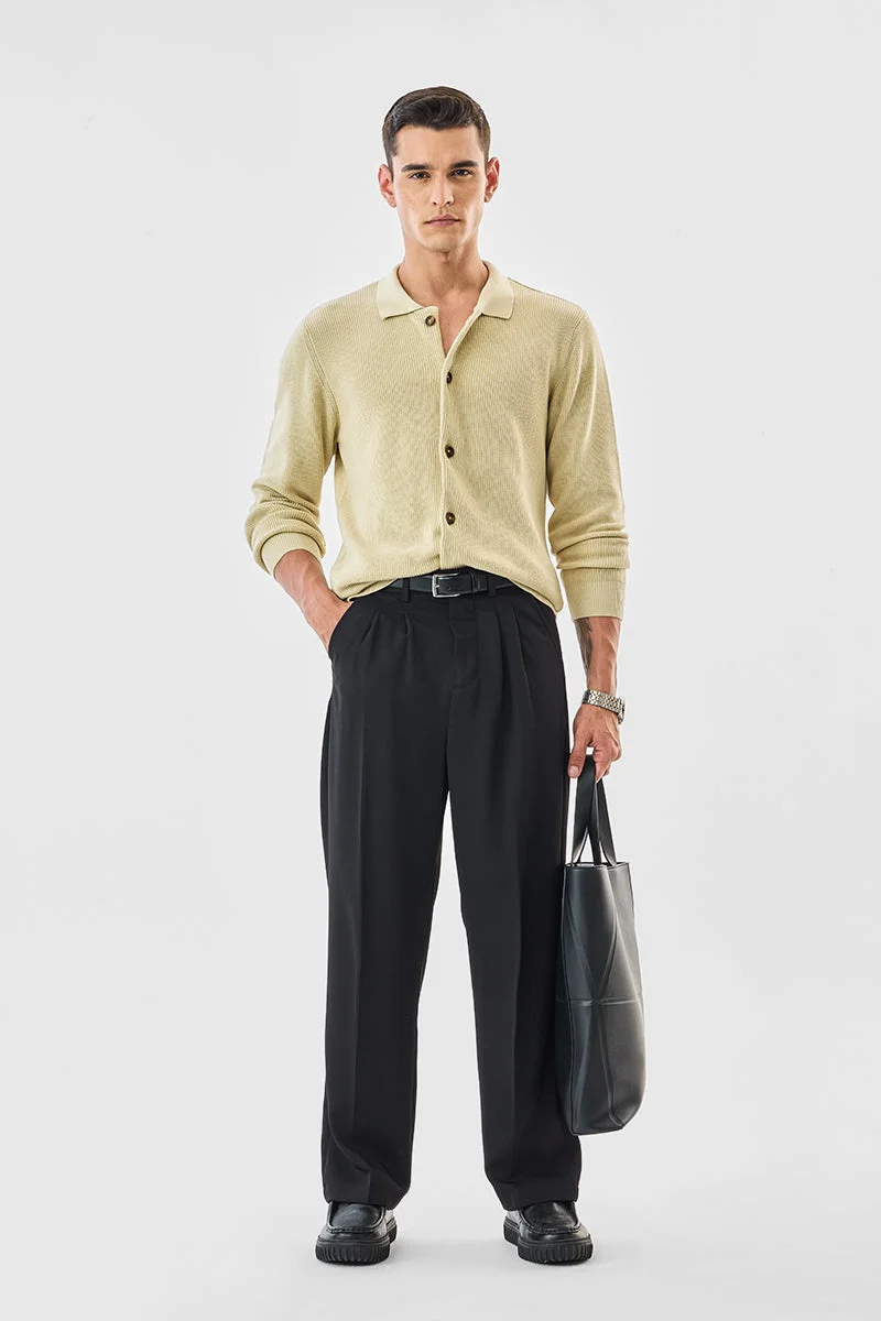 SNITCH Regular Fit Knitted Polo Cardigan