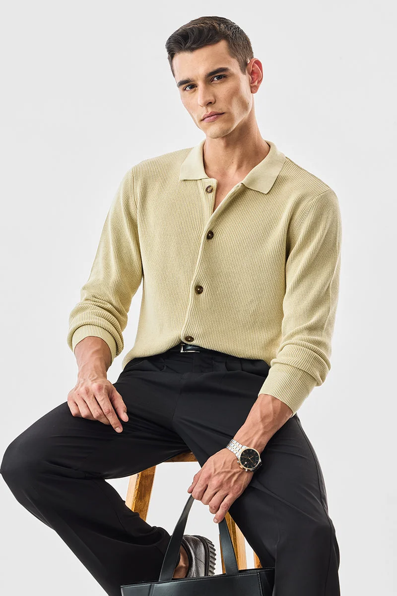 SNITCH Regular Fit Knitted Polo Cardigan