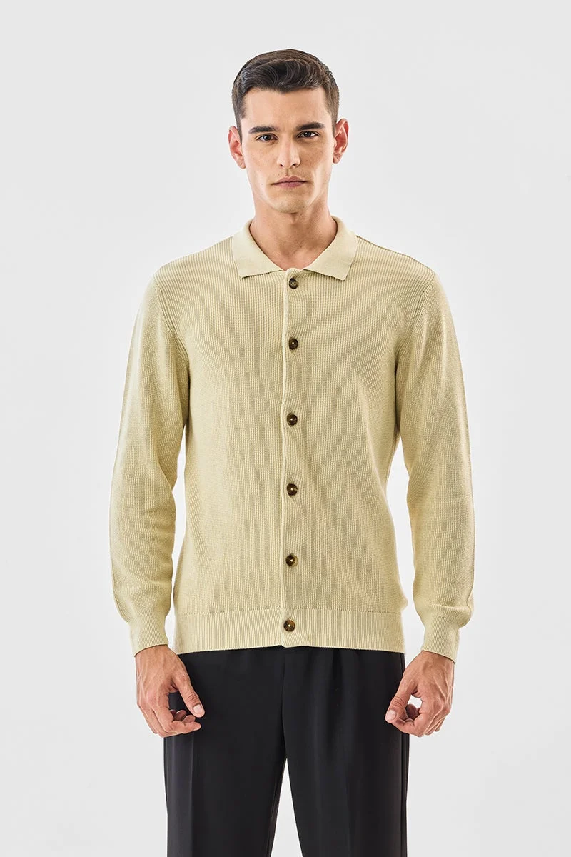 SNITCH Regular Fit Knitted Polo Cardigan