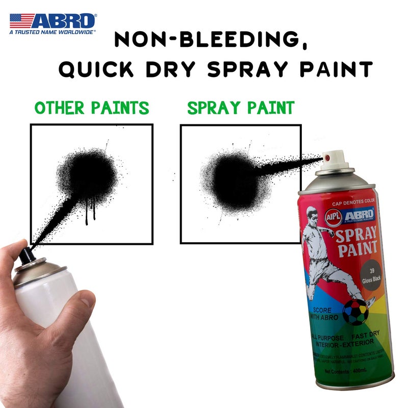 Abro SP-39 Multipurpose Colour Spray Paint Can (400ml, Glossy) DIY Quick Drying for Metal, Wood, Walls, Automotive Cars and Bikes - Image 3