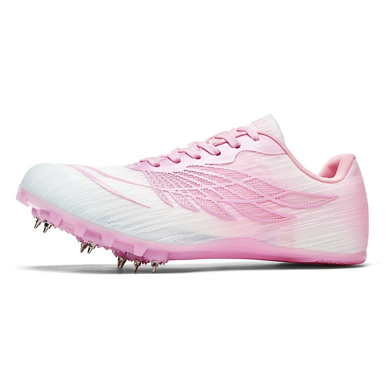 WESHIRUN Track and Field Shoes for Men Women 8 Spikes Boys and Girls Kids Running Racing Shoes Peach Pink - Image 4