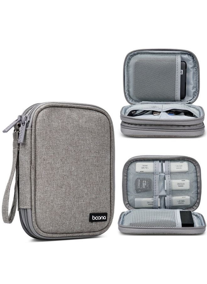 BURAQ Baona BN-C003 Mobile Hard Disk Protection Cover Portable Storage Hard Disk Bag, Specification: Double-layer (Gray)  - Image 2