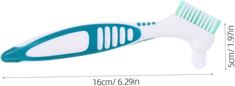 2Pcs Hard Bristle Denture Brush With Ergonomic Comfort Grip For Denture Care - Image 3