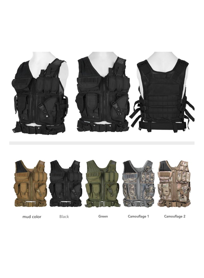 Arabest Vest Lightweight Breathable Polyester Combat-Vest Outdoor Training Vest Adjustable for Adults CS/Hunting/Training - Image 2