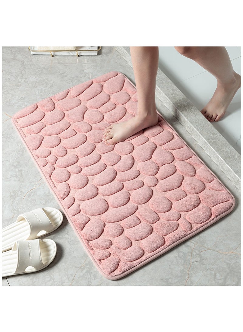 Bluejw 1-Piece Size Is 40x60 Cm Household Cobblestone Embossed Doorstep Carpet Doormat Bathroom Minimalist Wind Absorbent Foot Mat Bathroom Anti-Skid Mat Floor Mat - Image 1