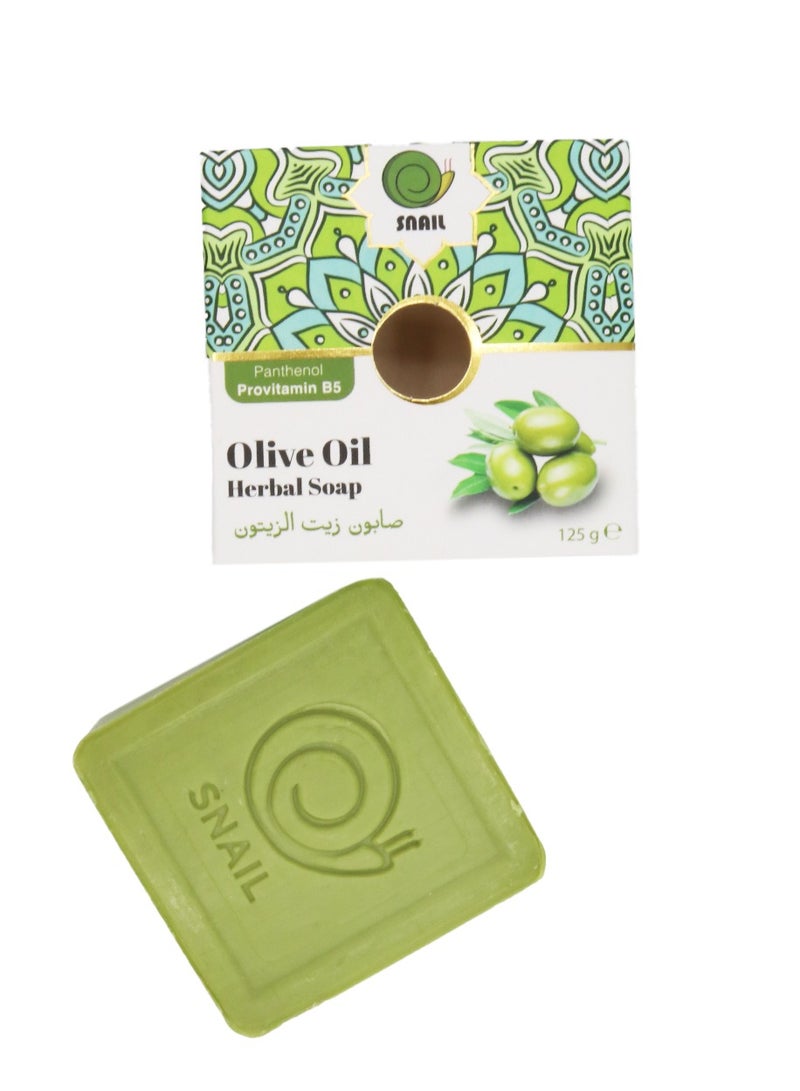 سنايل صابون زيت الزيتون العشبي مع البانثينول وبروفيتامين ب5 لترطيب وتنقية البشرة 125 جرام - Image 2